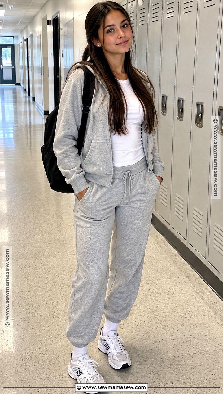 Sweatpants And Zip Hoodie School Outfit - 15 high school back to school outfits 2026