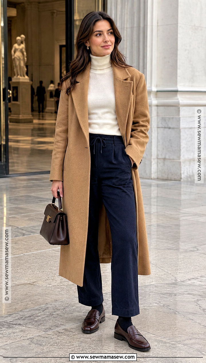 Sweatpants With Turtleneck And Loafers - 25 fall sweatpants outfits