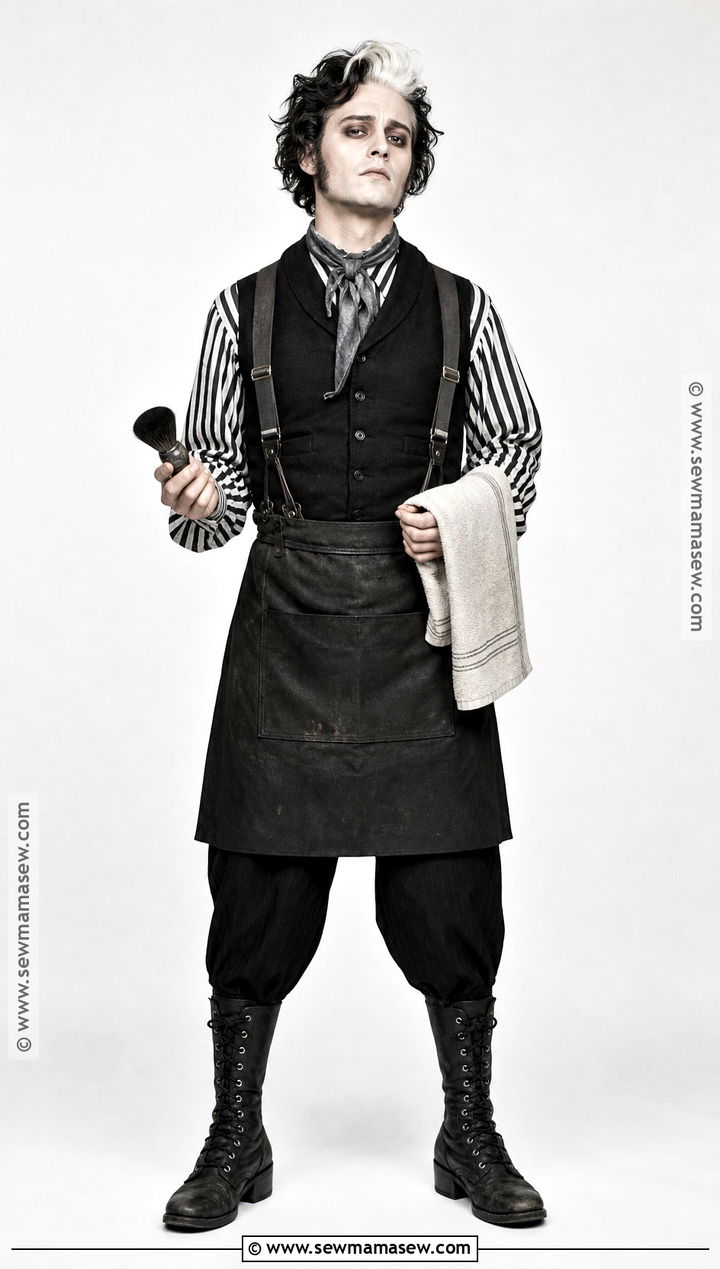 Sweeney Todd Costume With Striped Shirt - 30 Sweeney Todd Costume Ideas