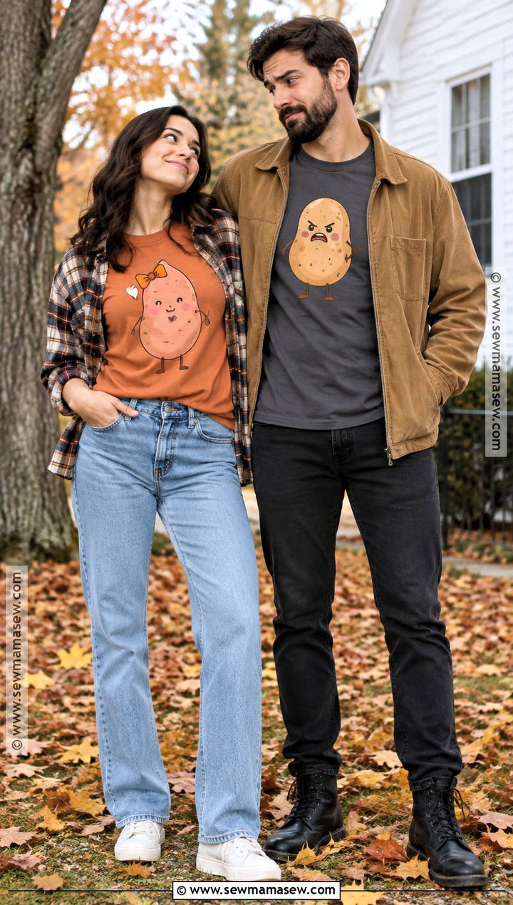 Sweet Potato And Rude Potato Shirt Outfit - 15 thanksgiving shirts for couples
