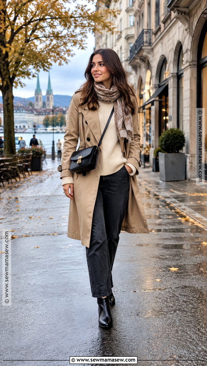 Switzerland October Trench Coat Outfit - 15 Switzerland In October Outfits