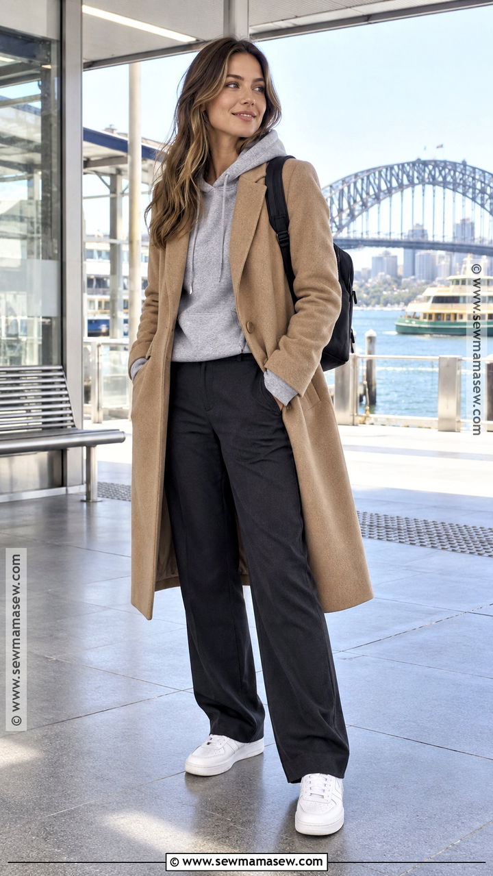 Sydney Autumn Hoodie And Tailored Coat Outfit - 20 Sydney Australia Outfits Autumn