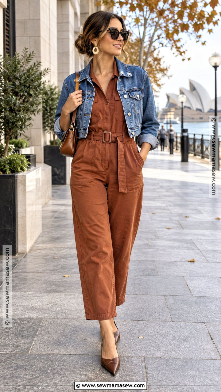 Sydney Autumn Jumpsuit And Cropped Jacket Outfit - 20 Sydney Australia Outfits Autumn