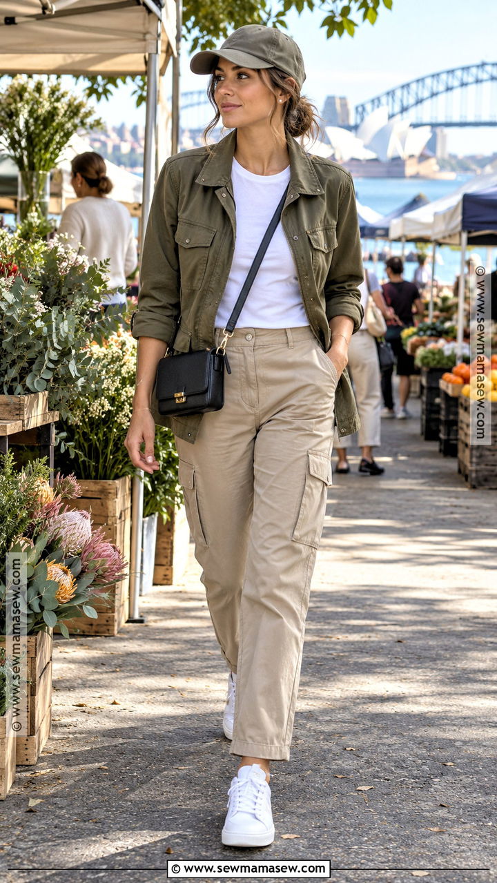Sydney Autumn Utility Jacket And Cargo Pants Outfit - 20 Sydney Australia Outfits Autumn