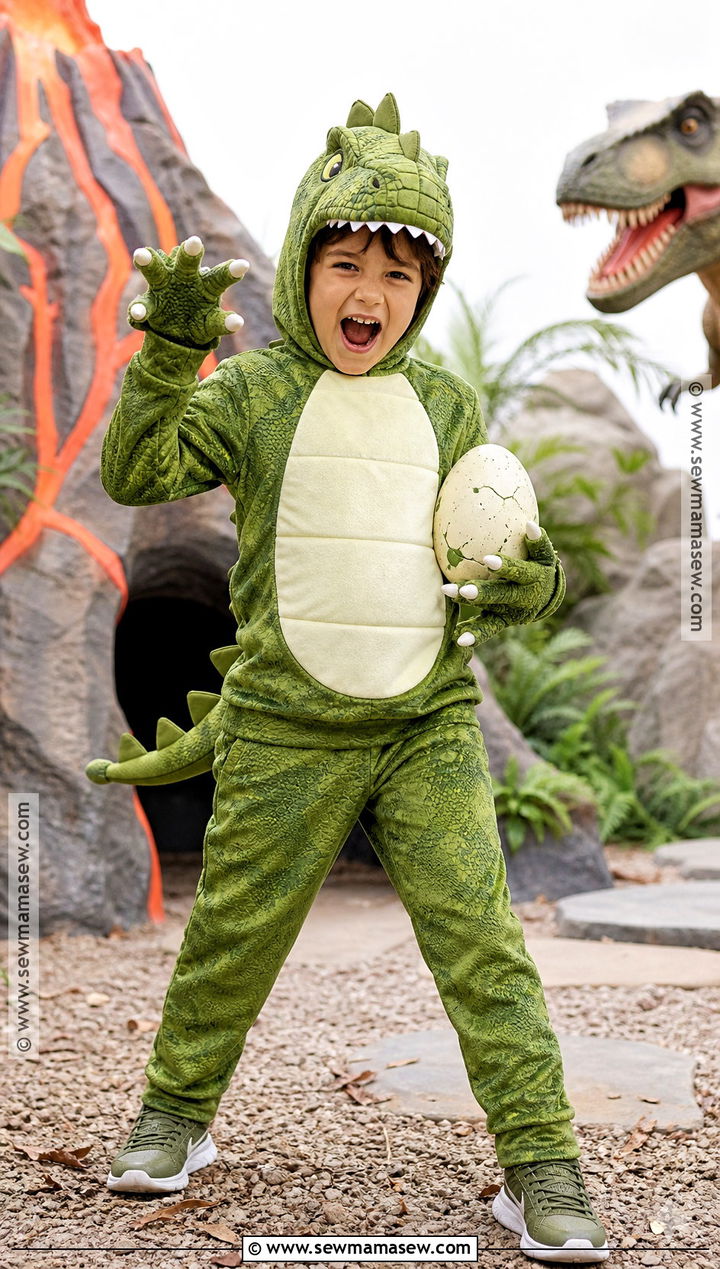 T Rex Dinosaur Costume With Green Tail - 30 halloween costumes kids for boys