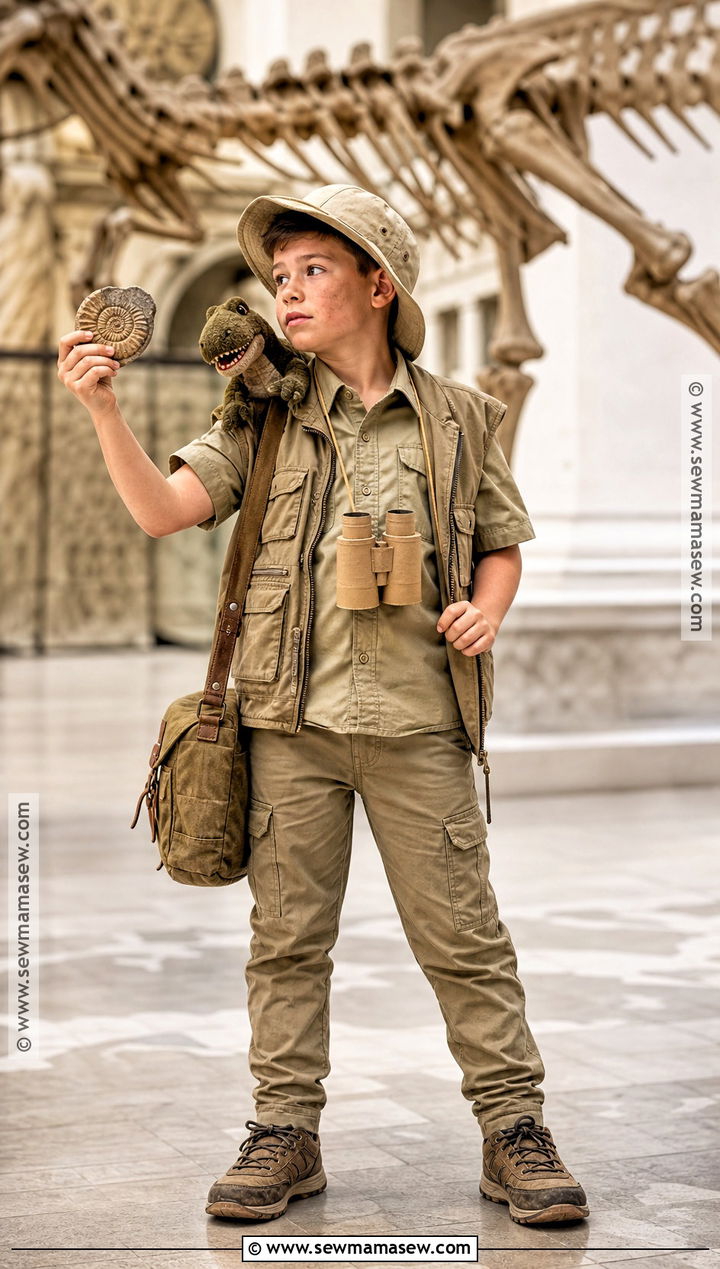T Rex Explorer Costume With Cargo Vest - 30 boys costume ideas