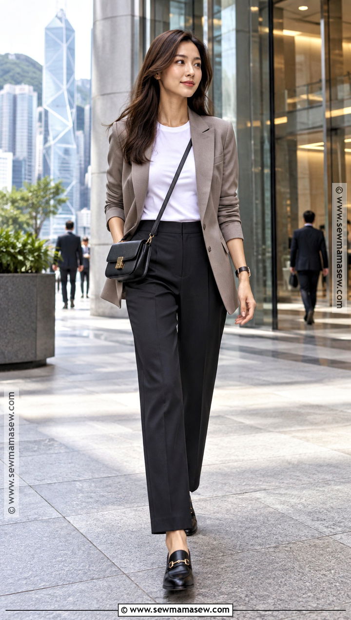 T Shirt And Lightweight Blazer Outfit - 15 autumn outfits in hongkong