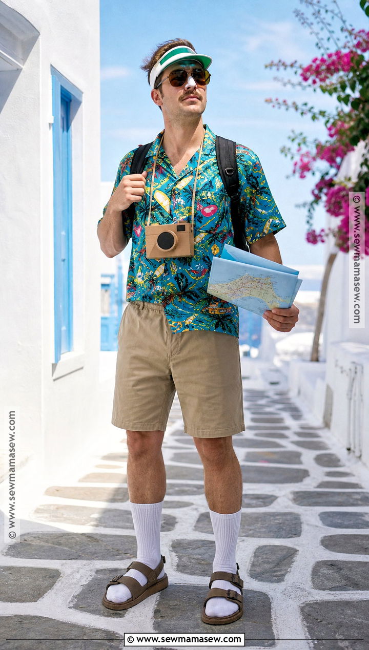 Tacky Tourist Costume With Vacation Clothes - 30 Low Budget Halloween Costumes