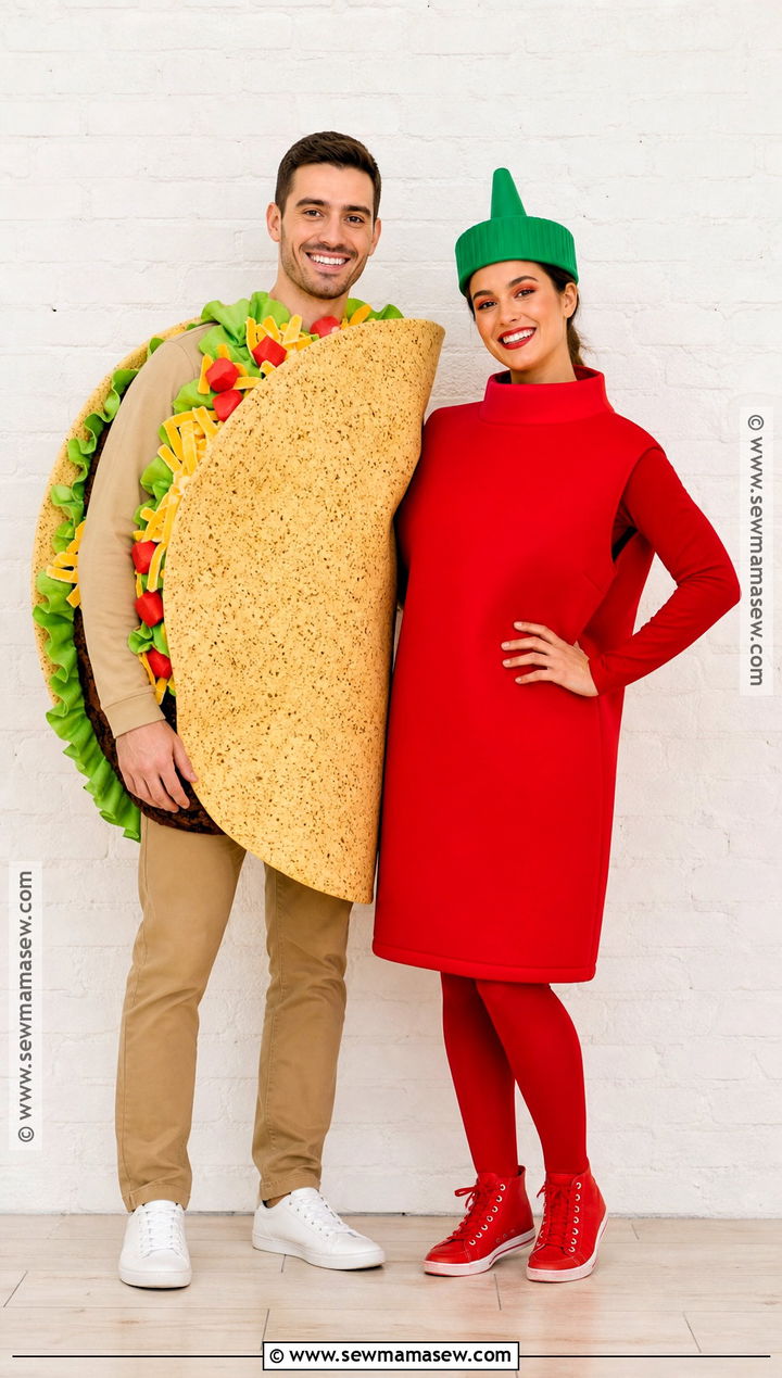 Taco And Hot Sauce Couple Costume - 50 couple costumes for halloween