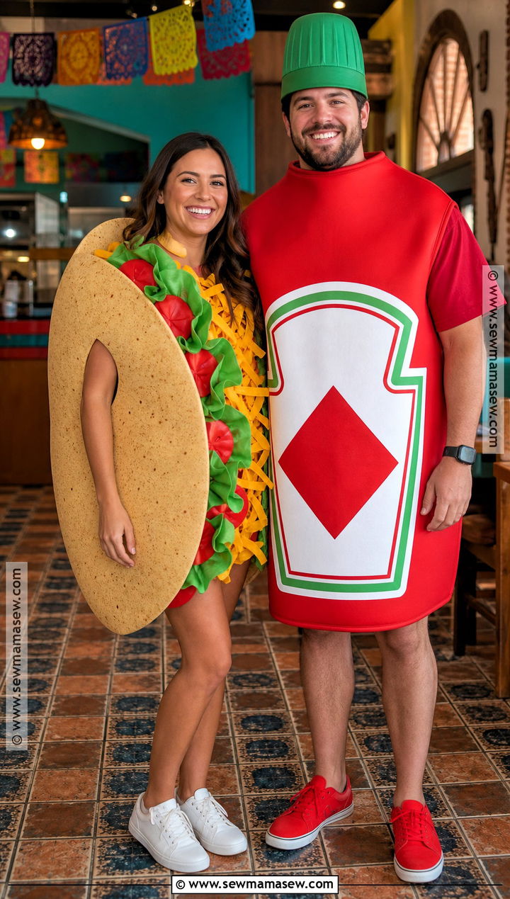 Taco And Hot Sauce Couple Costume - 30 couple costumes funny