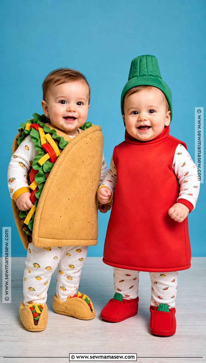 Taco And Hot Sauce Twin Baby Costume - 30 twin halloween costumes for babies