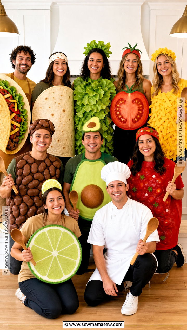 Taco Bar Group Halloween Costume - 30 group halloween costumes for 10 people