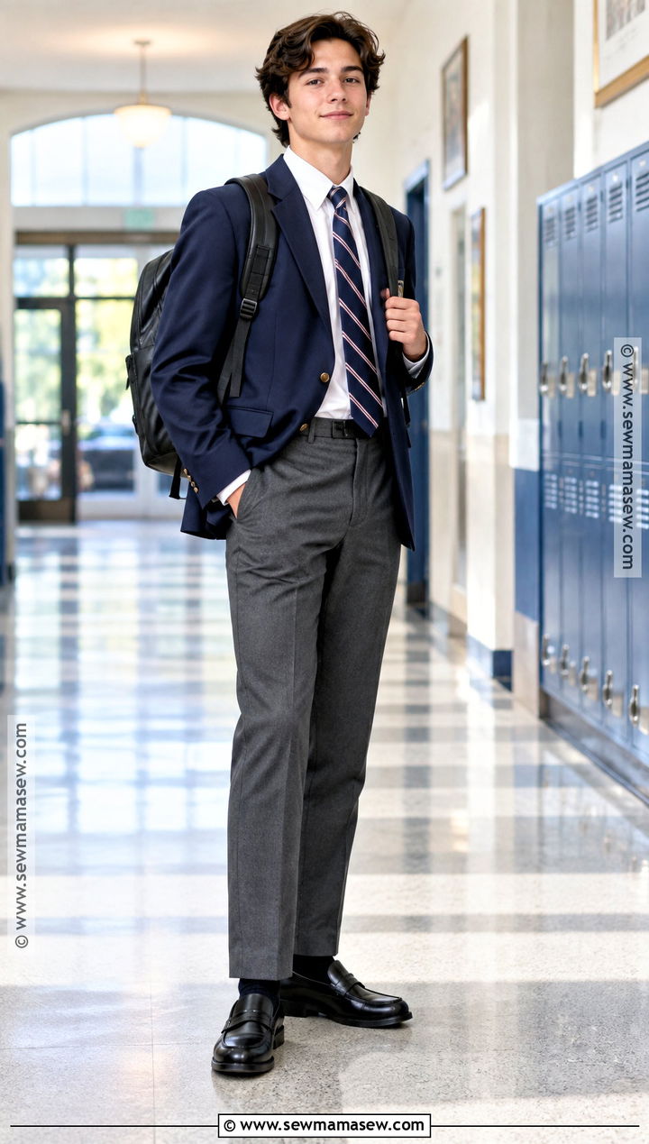 Tailored Pants And Blazer Uniform Outfit - 15 back to school outfits uniform ideas