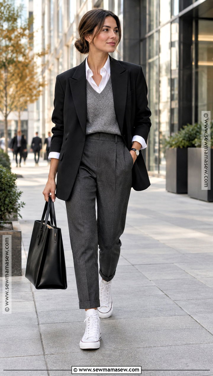 Tailored Pants With High Top Converse - 15 Fall Outfits With High Top Converse