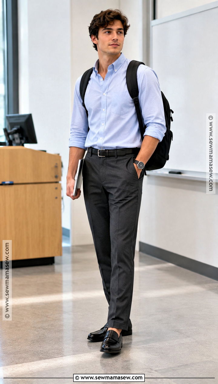 Tailored Pants With Oxford Shirt and Loafers - 20 back to school pants