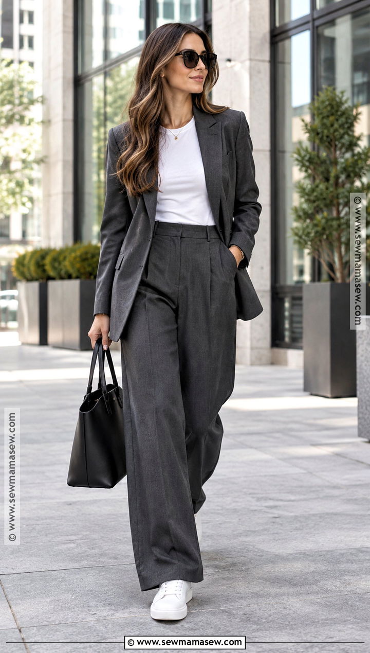 Tailored Suit And Sneakers Outfit - 15 Fall Fits 2026
