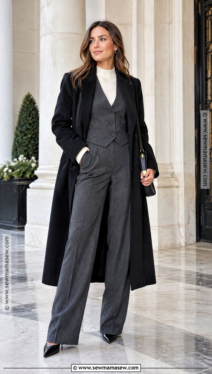 Tailored Vest And Trousers Fall Outfit - 25 fall date night outfit classy ideas