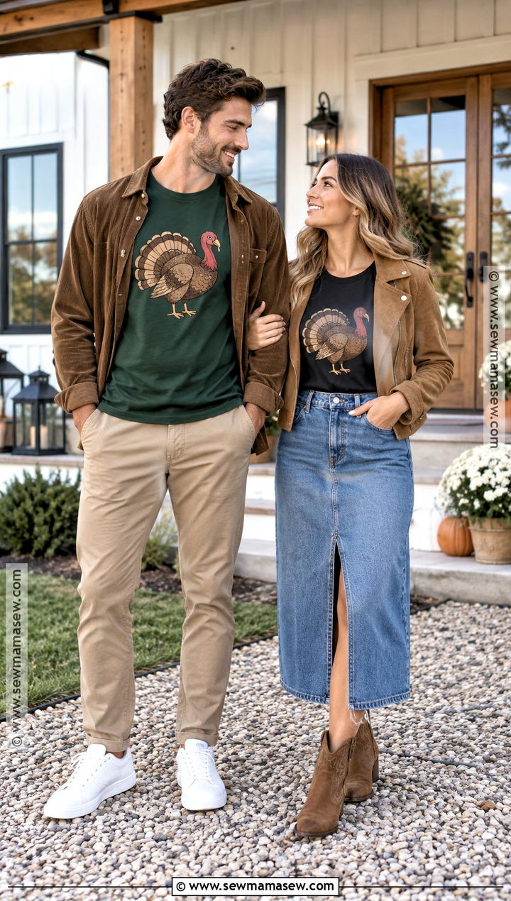 Talk Turkey To Me Couple Shirt Outfit - 15 thanksgiving shirts for couples