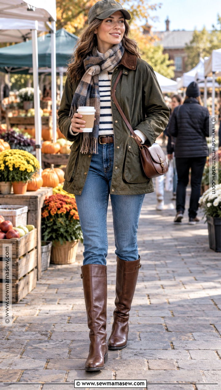 Tall Boots With Straight Jeans And Barn Jacket - 20 tall boots outfit fall styles