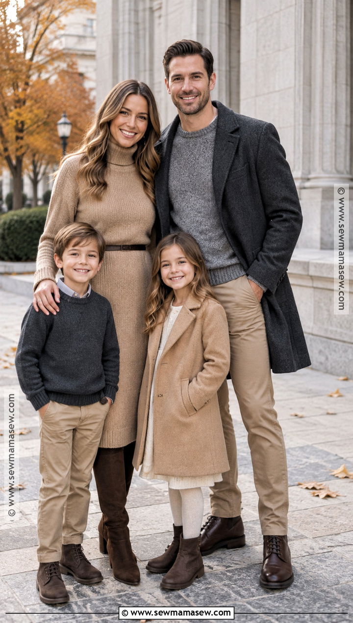 Tan And Charcoal Family Outfits - 15 fall family photos neutral outfits