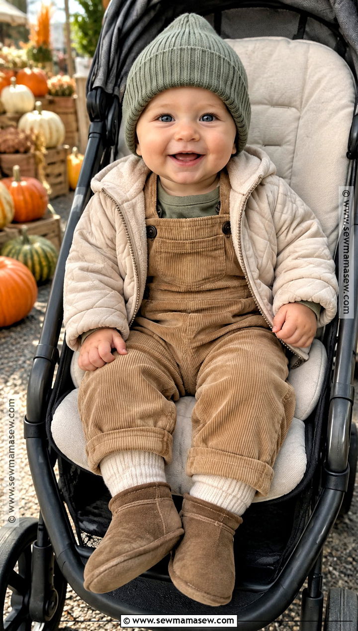 Tan Baby Boy Overalls With Soft Sweatshirt - 15 baby boy overalls outfit fall