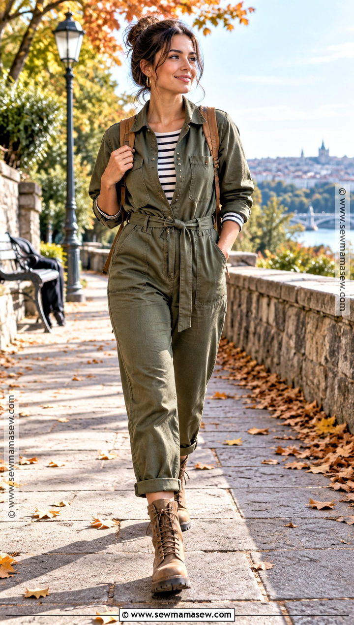 Tan Combat Boots With Utility Jumpsuit - 15 tan combat boots outfit fall