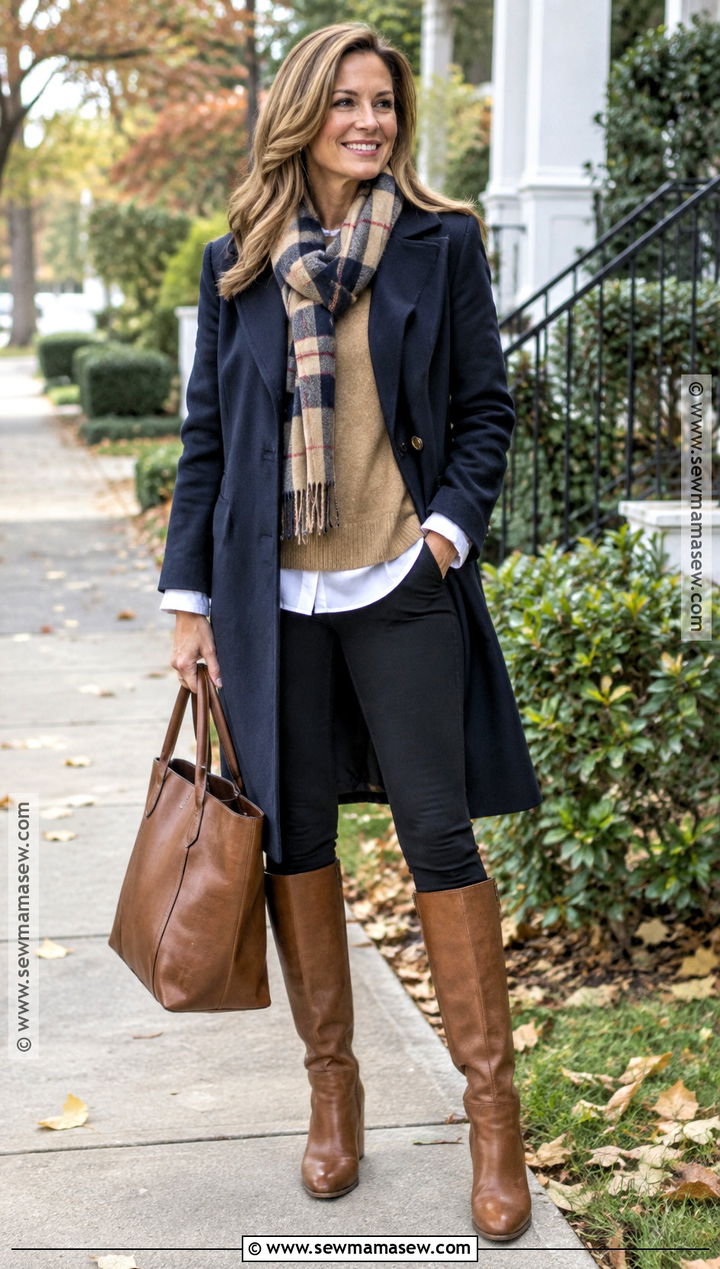 Tan Riding Boots With Leggings And A Long Coat - 15 tan fall boots