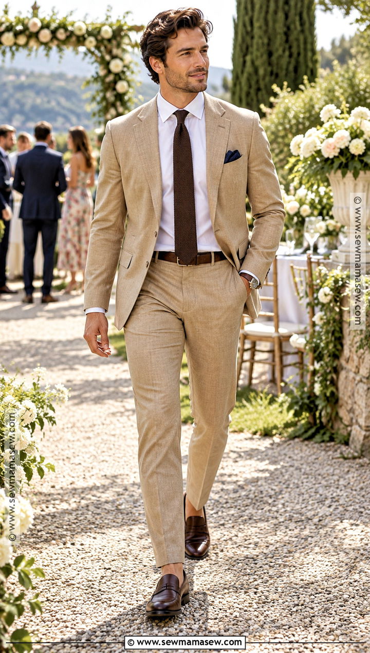 Tan Suit Early Fall Wedding Attire - 20 fall wedding attire ideas for men
