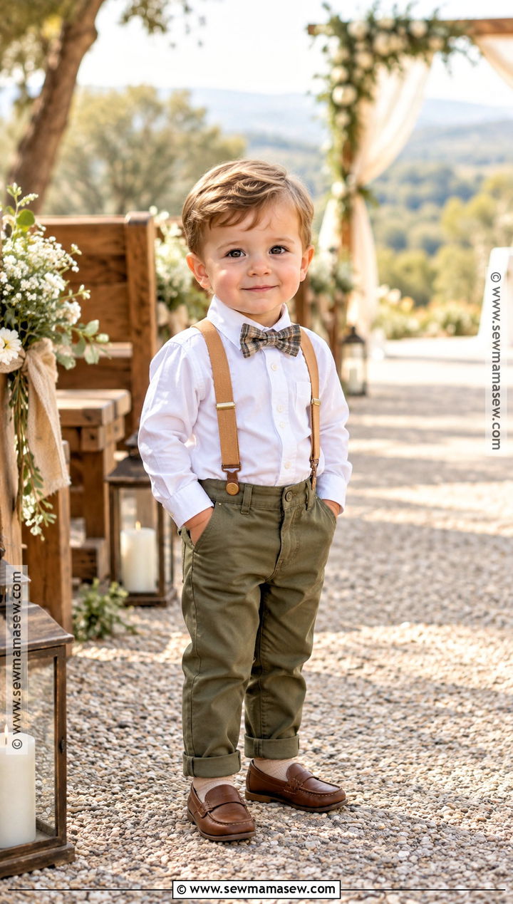 Tan Suspenders Ring Bearer Outfit - 20 fall ring bearer outfit ideas