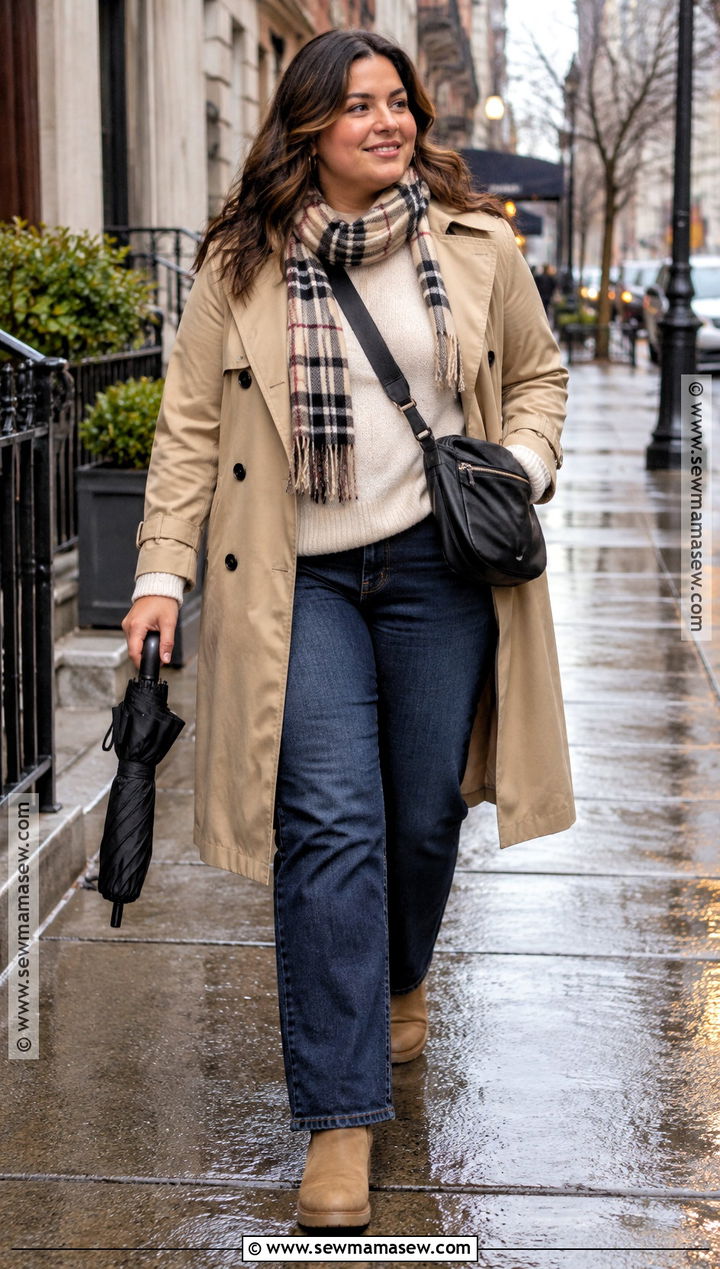Tan Waterproof Boots With Jeans And A Trench Coat - 15 tan fall boots