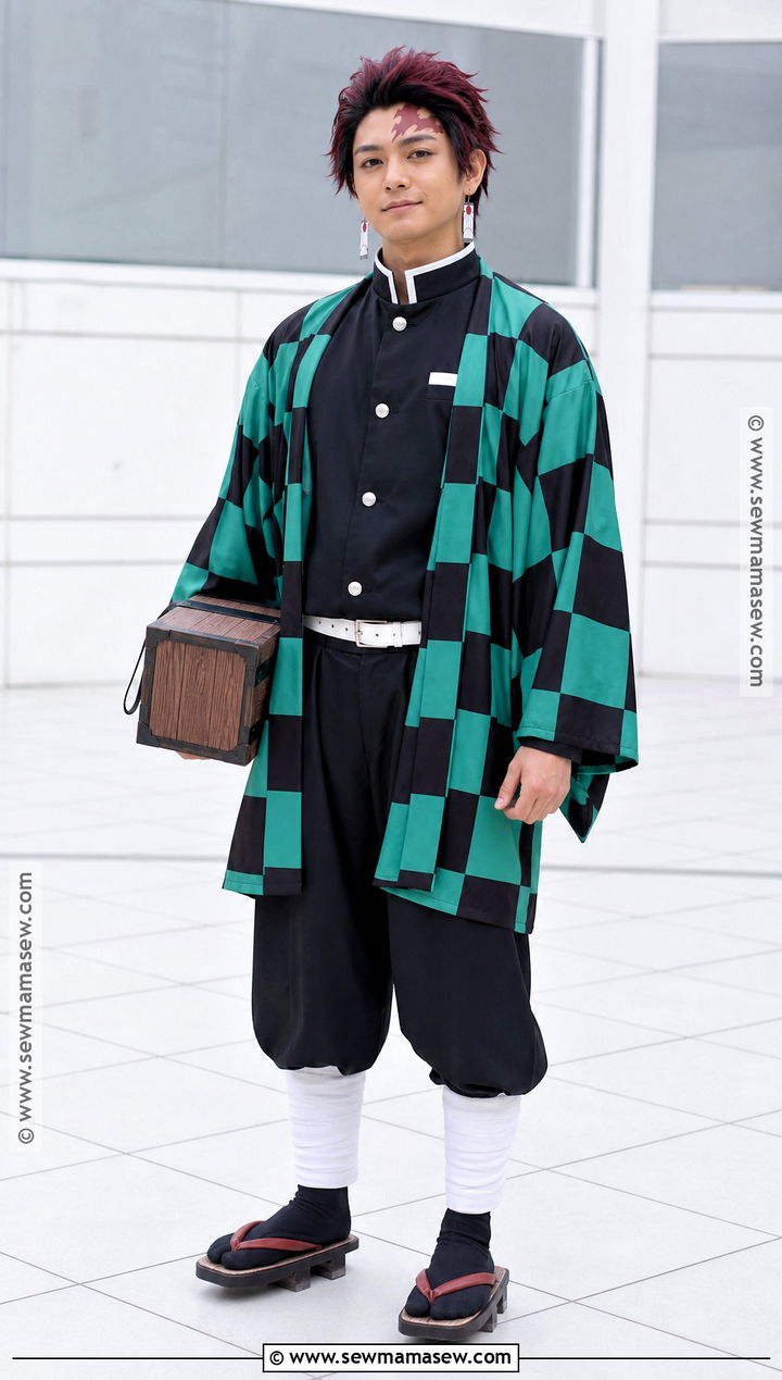 Tanjiro Kamado Cosplay With Checkered Haori - 35 best cosplay ideas