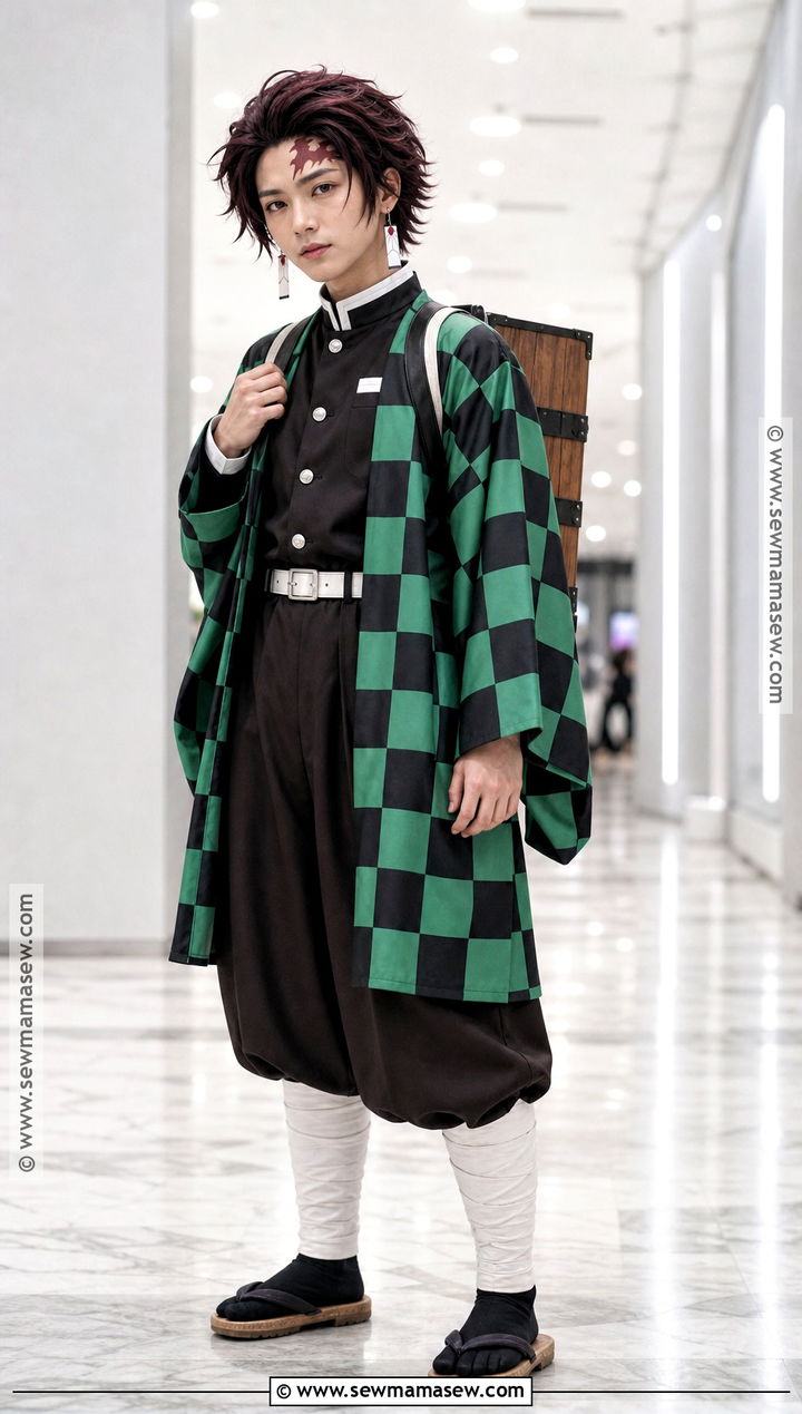 Tanjiro Kamado Cosplay With Checkered Haori - 40 anime cosplay outfits