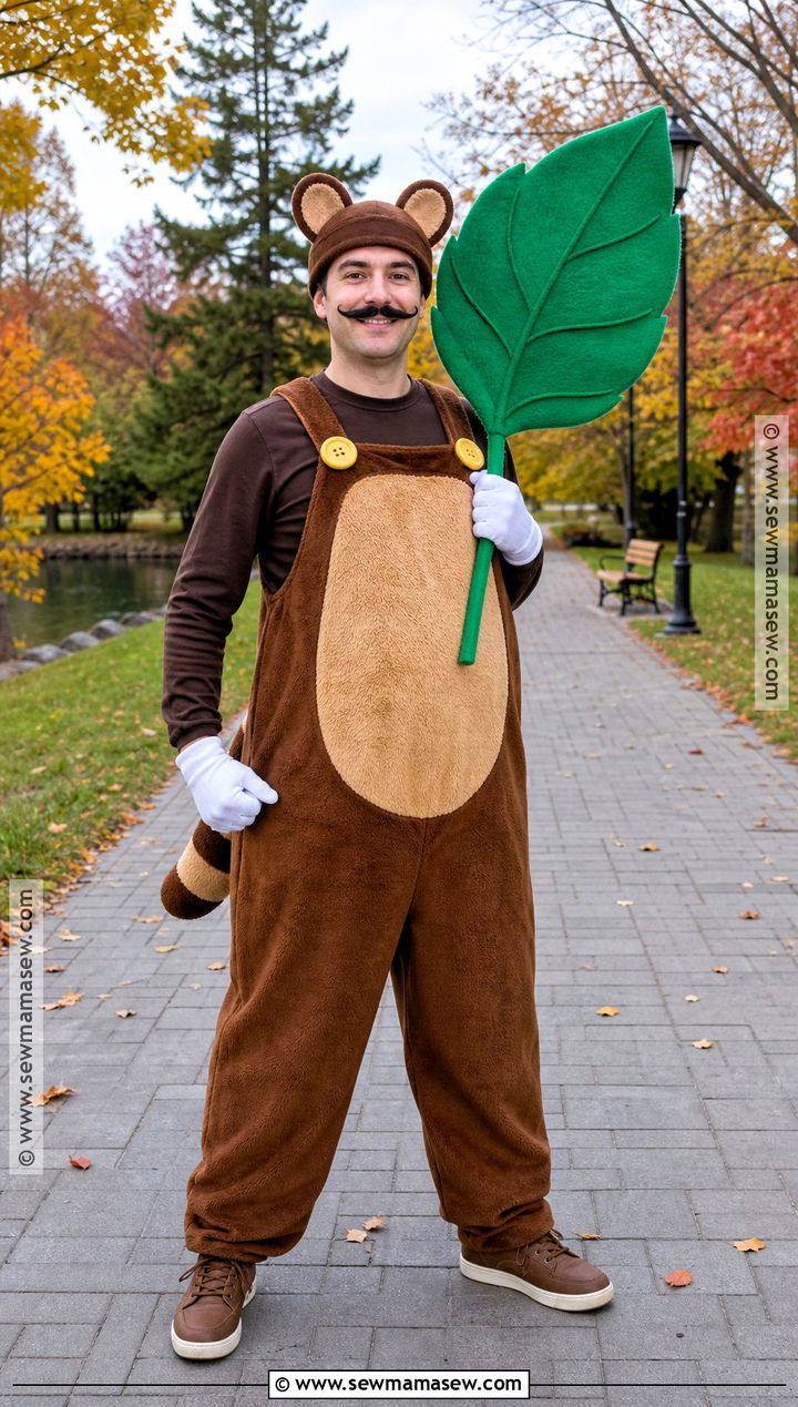 Tanooki Mario Costume With Brown Ears And Tail - 30 super mario costume ideas