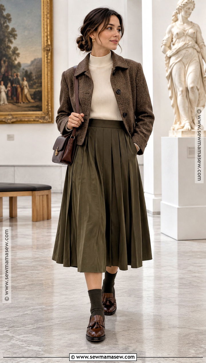 Tassel Loafers With A Pleated Midi Skirt - 30 fall shoes