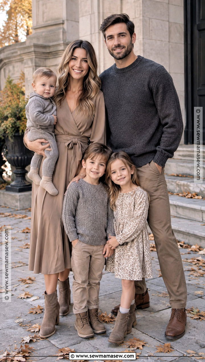 Taupe And Charcoal Family Fall Picture Outfit - 15 family fall pictures outfits neutral