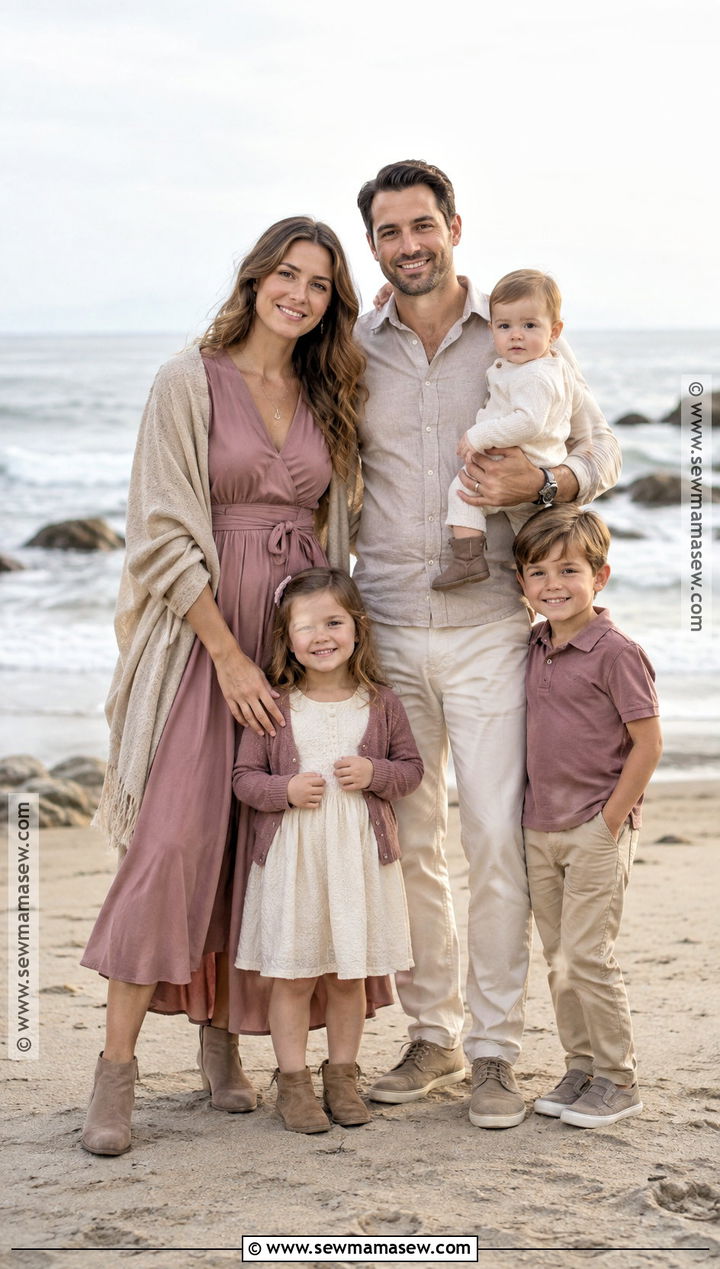 Taupe And Mauve Beach Family Outfit - 15 fall family pictures outfits beach
