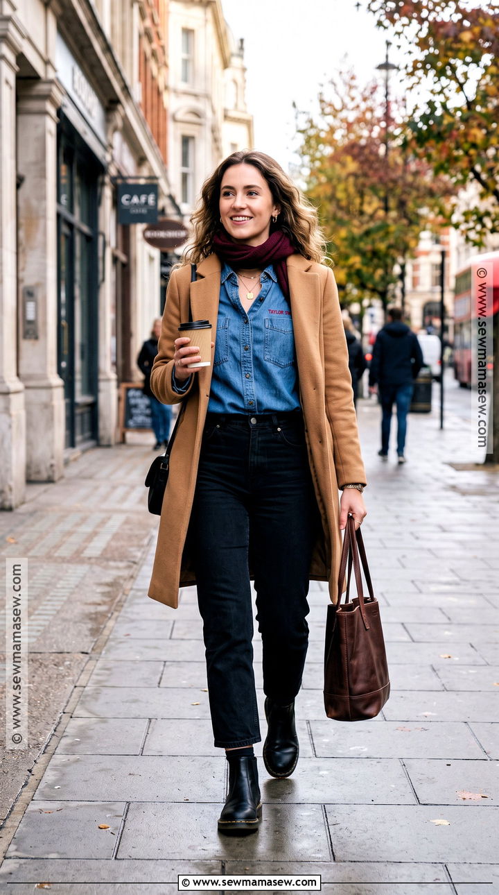 Taylor Swift Denim Shirt And Black Jeans Outfit - 20 Taylor Swift Autumn Outfits