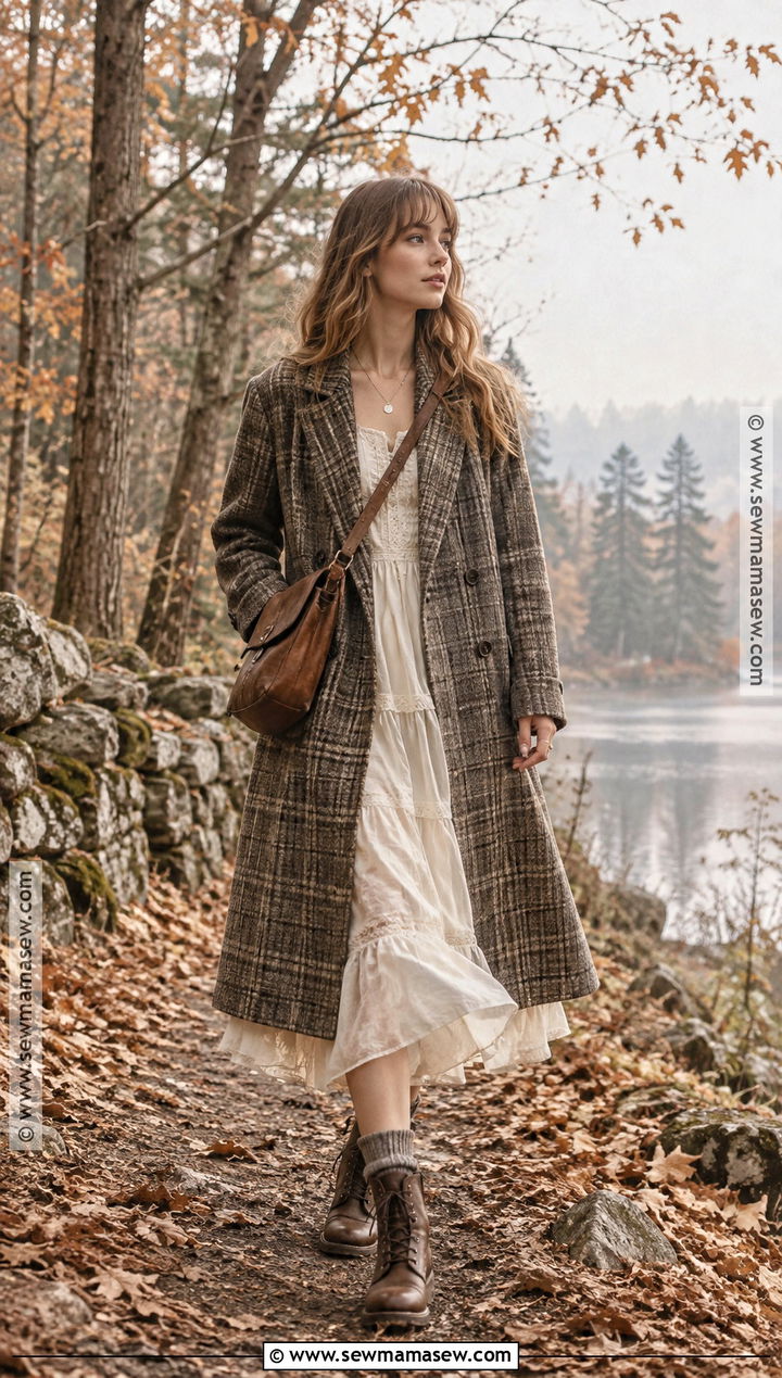 Taylor Swift Folklore Plaid Coat Outfit - 20 Taylor Swift Autumn Outfits