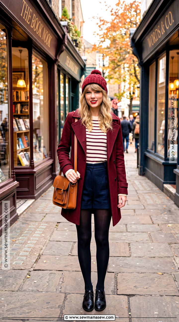 Taylor Swift Red Era Striped Sweater Outfit - 20 Taylor Swift Autumn Outfits