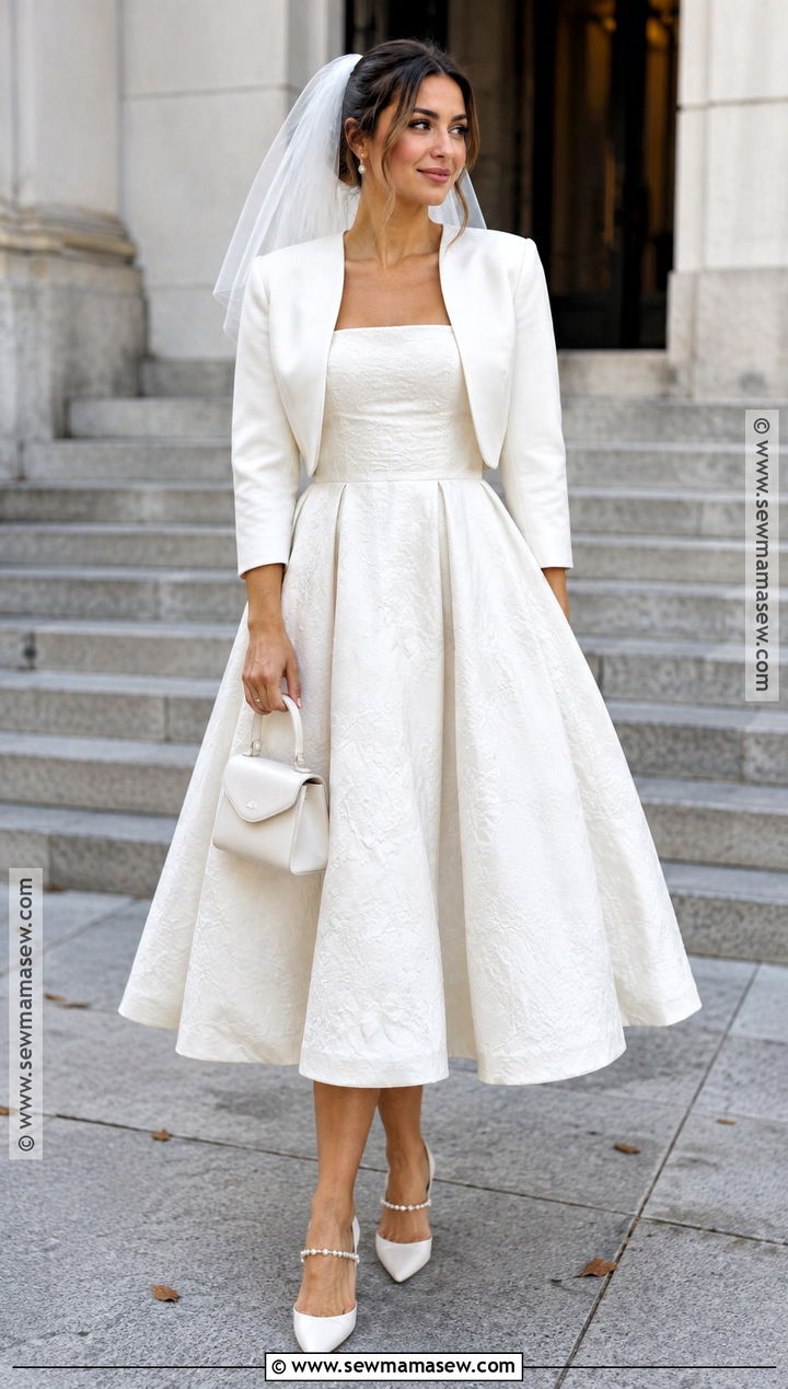 Tea Length A Line Wedding Dress - 15 Fall A Line Wedding Dress Ideas