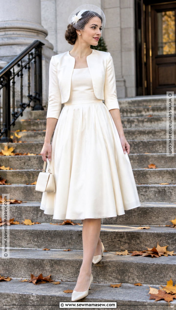 Tea Length Fall Courthouse Wedding Dress - 20 fall courthouse wedding dress ideas