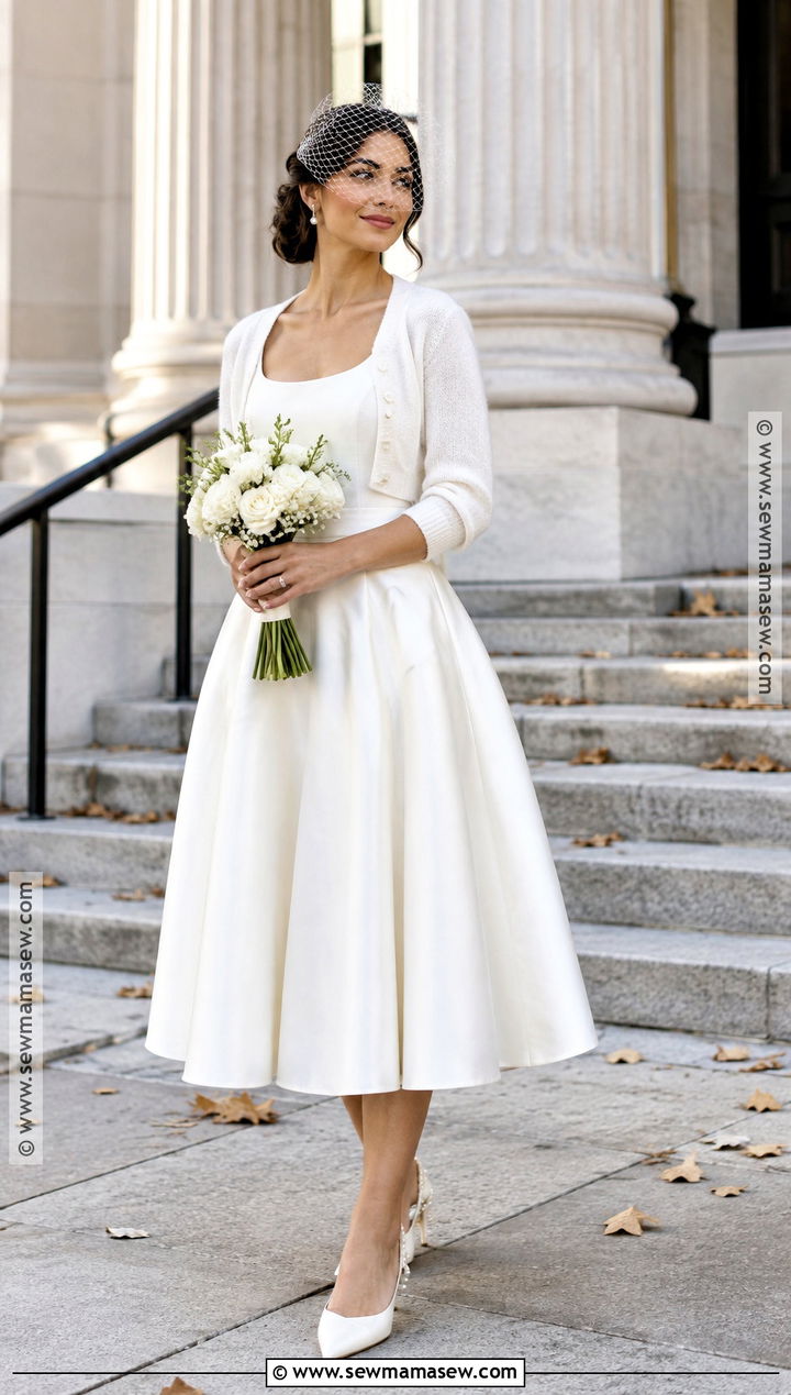 Tea Length Fall Wedding Dress - 15 simple wedding dress fall ideas