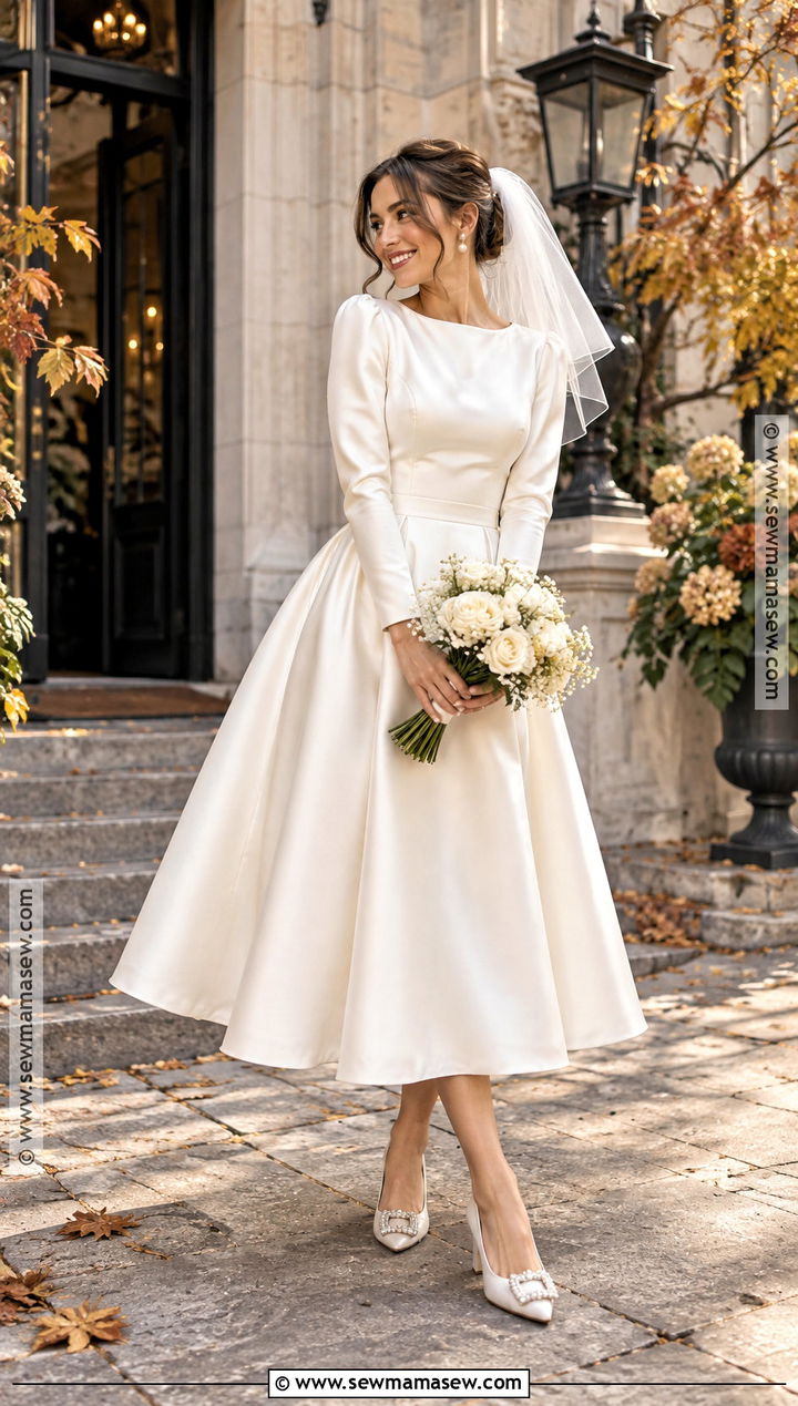 Tea Length Fall Wedding Dress - 20 fall wedding dress ideas