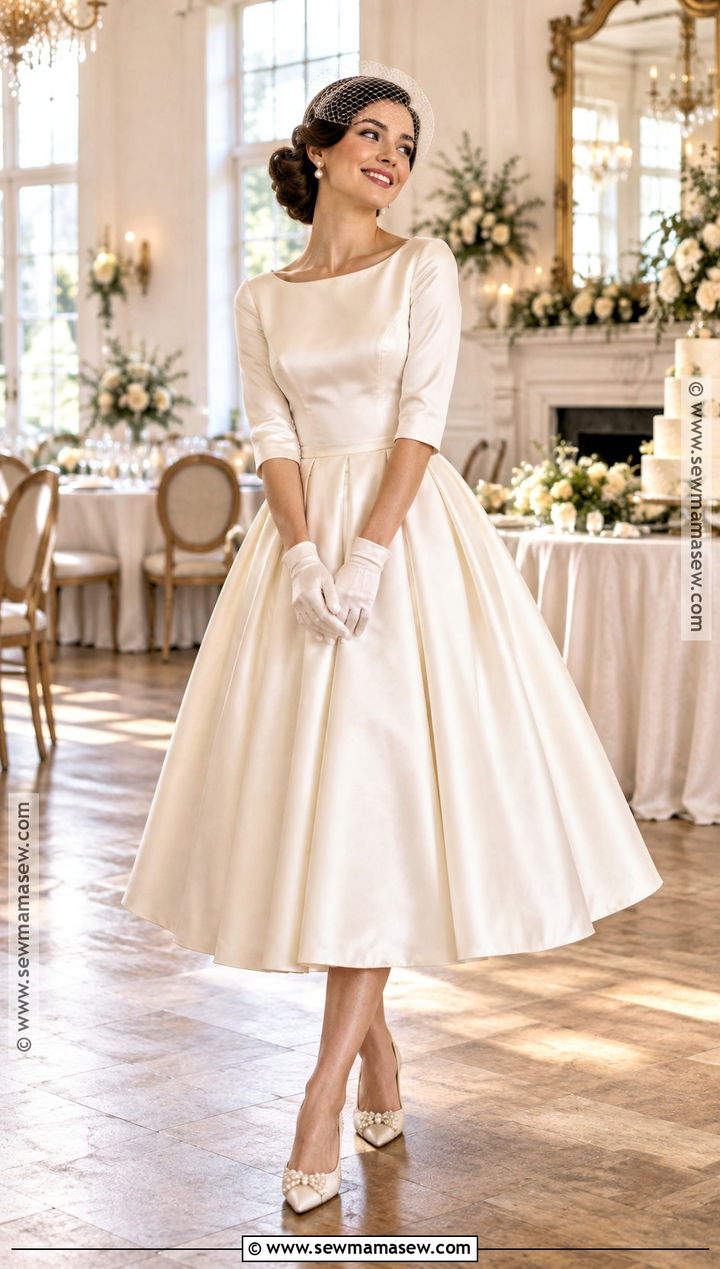 Tea Length Fall Wedding Dress - 15 Classic Fall Wedding Dress Ideas