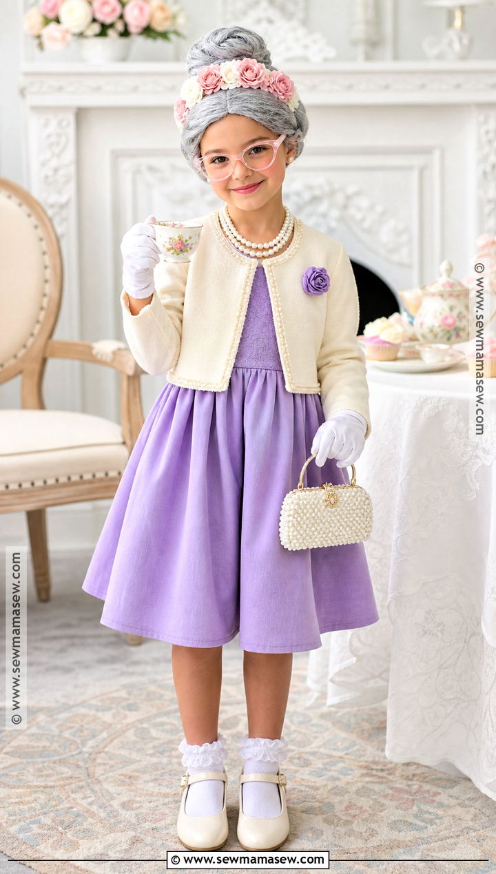 Tea Party Grandma Costume - 30 kids old lady costume ideas