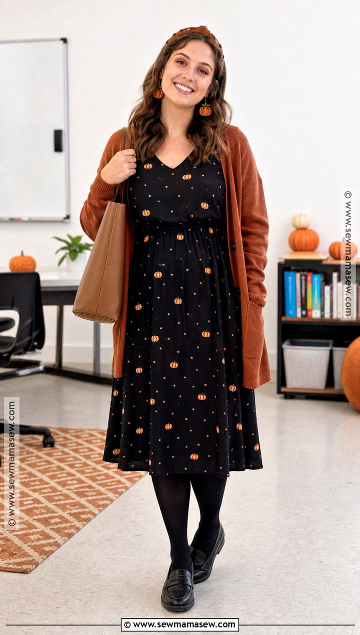 Teacher Halloween Outfit With Midi Dress - 50 halloween outfit ideas