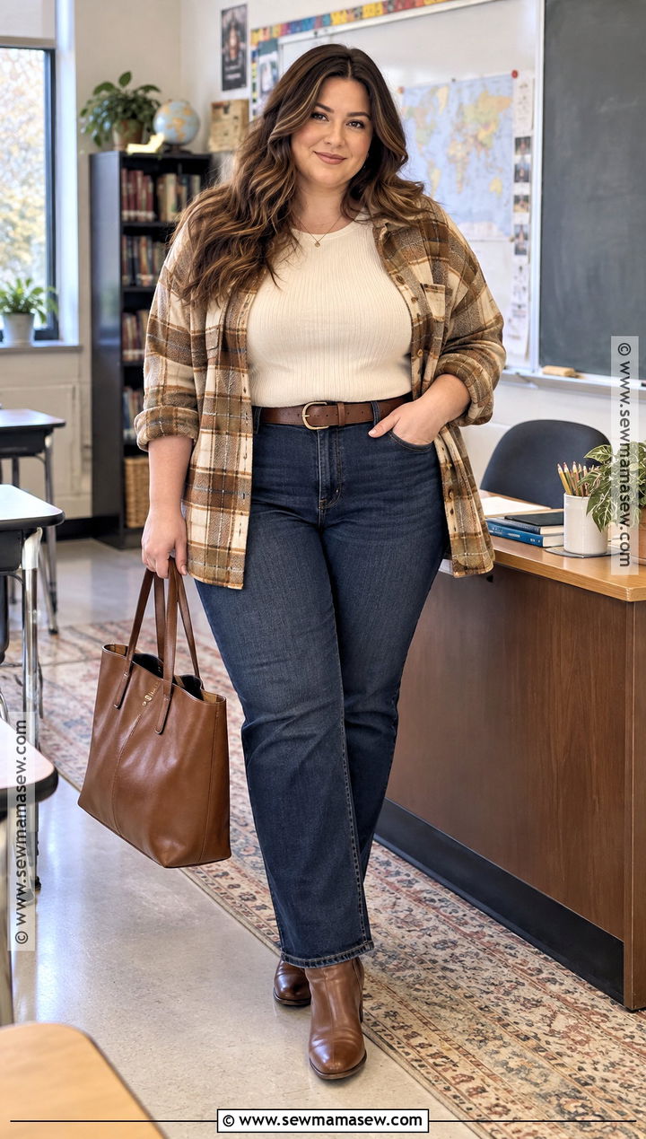 Teacher Jeans Outfit With Shacket - 15 teacher jeans day outfit fall