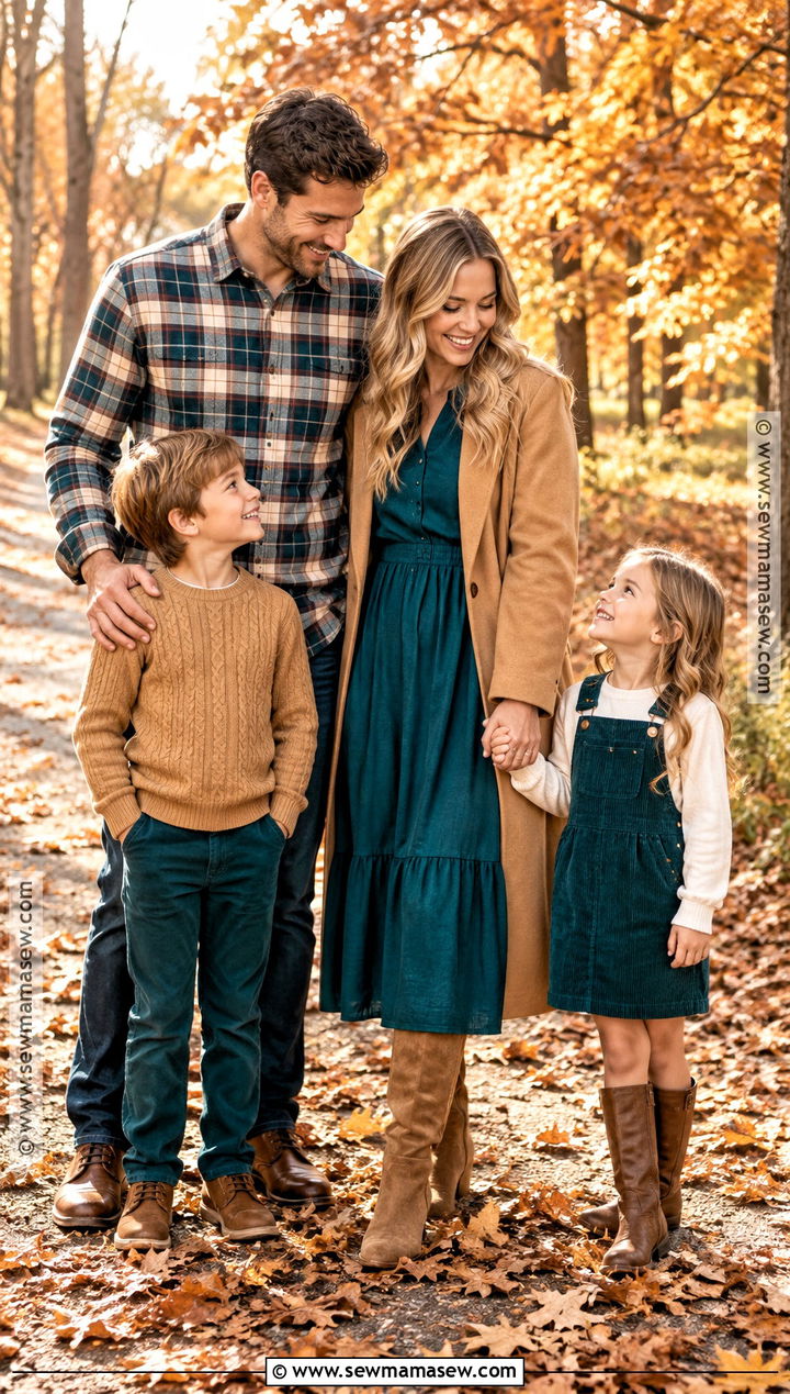 Teal And Camel Fall Family Picture Outfits - 15 fall family pictures outfits 4 people