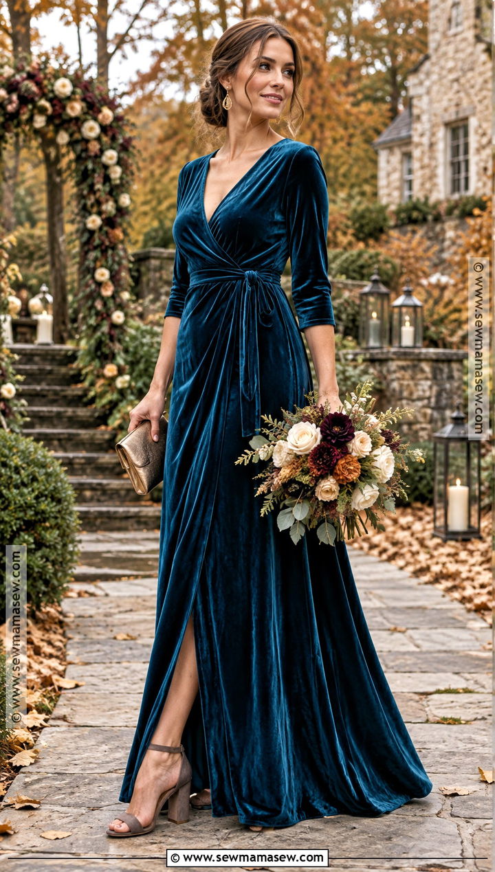 Teal Blue Velvet Bridesmaid Dress - 15 October Bridesmaid Dresses Blue