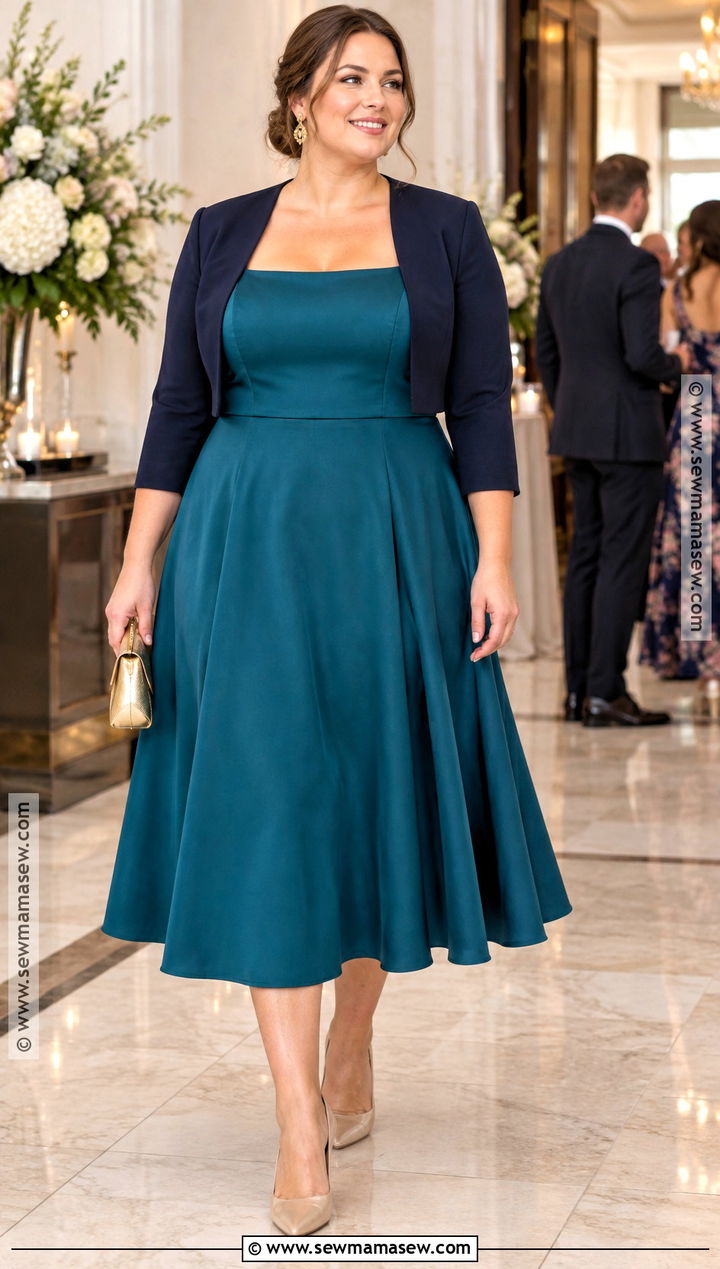 Teal Fit And Flare Fall Wedding Dress - 15 Fall Wedding Dress Midsize Ideas